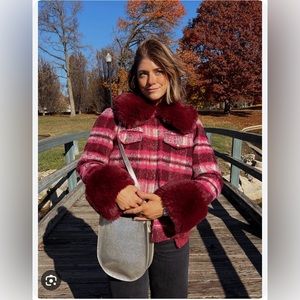 ANTHROPOLOGIE NWT HUTCH FAUX FUR TRIMMED JACKET 🔥